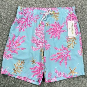 Lilly Pulitzer Mens Stuff Del Lago 6" Swim Trunks Small Coral Print NWT